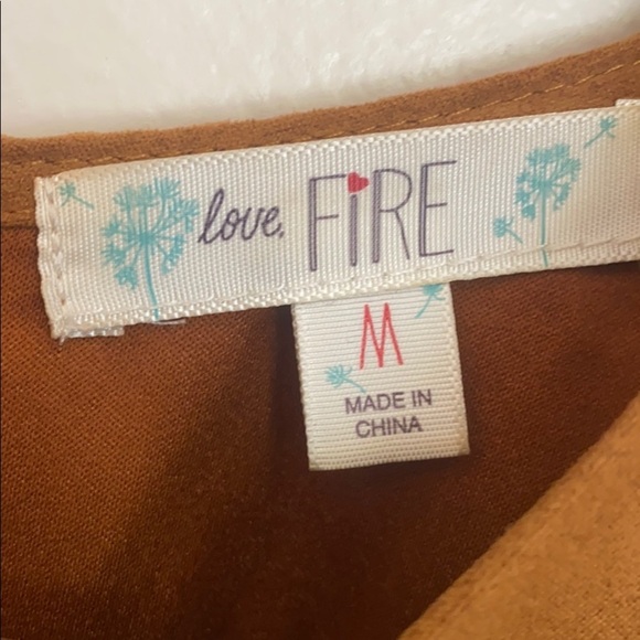 Love, Fire Brown Suede Dress size Medium - Picture 8 of 12